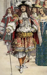 Rey francés Luis XIV en su castillo de Vaux Le Visomte
