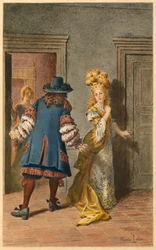 Moliere , Armande y Madeleine Bejart (ilustración)