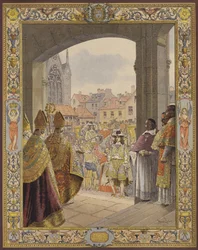 Proclamación de la mayoría de edad del Rey Luis XIV, la llegada a Sainte-Chapelle