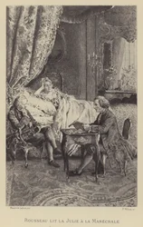 Rousseau leyendo su novela Julie a la Mariscala