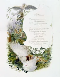 Septiembre “La Chanson du mois” por Jérôme Doucet, ilustración - Maurice Leloir, ed. Reims 1904. L. Michaud