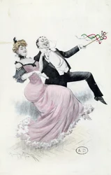 Joie de Vivre, tarjeta postal c.1900 (litografía en color)