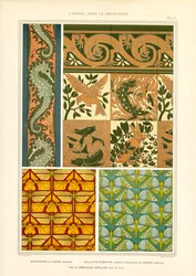 Motivos animales en los adornos Art Nouveau (litografía)