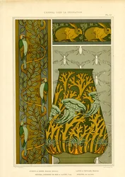 Art Nouveau Motivos de la naturaleza: aves, vida marina e insectos (litografía)