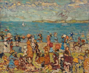 escena de la playa