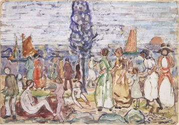 Playa con árbol azul