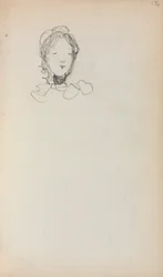 Cuaderno de bocetos italiano: Cabeza de niña (página 176)