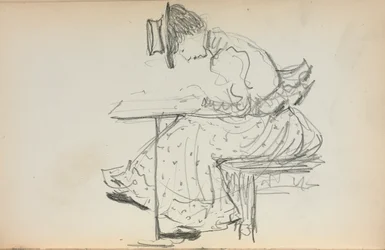 Cuaderno de bocetos italiano: Mujer sentada (página 107)