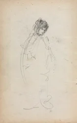 Cuaderno de bocetos italiano:  Mujer de pie (página 1)