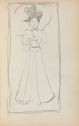 Cuaderno de bocetos italiano: Mujer de pie con sombrilla (página 233)