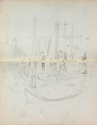 Cuaderno de bocetos italiano: Vista del puerto veneciano (páginas 37 y 38)