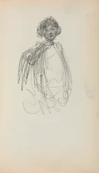 Cuaderno de bocetos italiano: Mujer, de cintura (página 217)