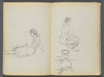 Sketchbook- The Granite Shore Hotel, Rockport, página 048 y 49: Figuras femeninas sentadas