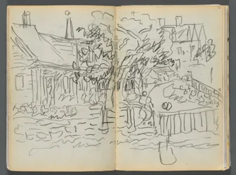 Libro de bocetos- The Granite Shore Hotel, Rockport, página 052 y 53: Casas y jardines
