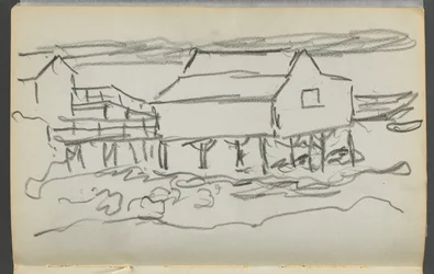 Cuaderno de bocetos, The Dells, N° 127, página 014: Casa en un muelle