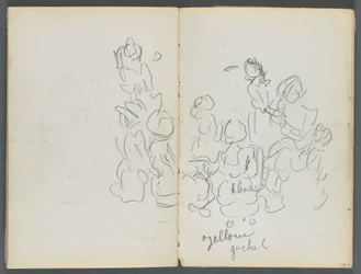 Sketchbook, The Dells, N° 127, página 074  75: Figuras con anotaciones en color