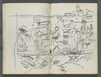 Cuaderno de bocetos, The Dells, N° 127, página 098 y 99: Figuras en un paisaje
