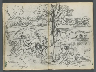 Cuaderno de bocetos, The Dells, N° 127, páginas 116 y 117: Figura en un paisaje