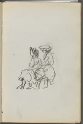 Cuaderno de bocetos, The Dells, N° 127, página 119: Dos figuras sentadas