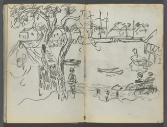 Cuaderno de bocetos, The Dells, N° 127, página 162  163: Vista del puerto