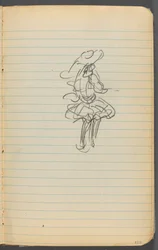 Cuaderno de bocetos, página 123: Figura femenina