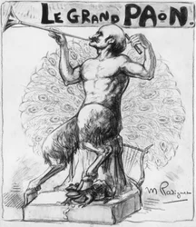 El gran pavo real, caricatura de Maurice Radiguet de Edmond Rostand