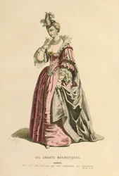 Traje para el papel de Eriphile, c.1868 (grabado)