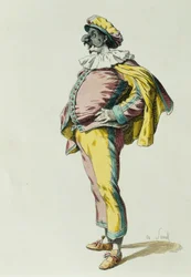 Pulcinella en 1685, por Maurice Sand (1823-1889)