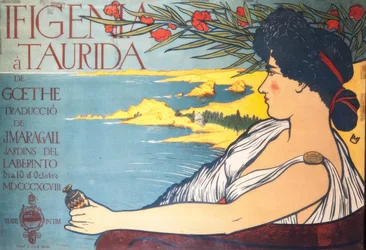 Cartel modernista de la obra teatral de Goethe, Figenia a Taurida