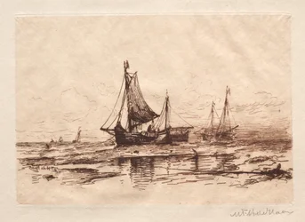 Barcos de pesca en la playa de Scheveningen