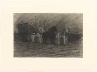 Caballos delante de un carro