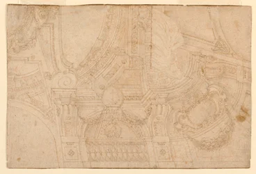 Dibujo, Techo pintado, mediados del siglo XVIII