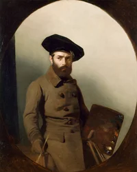 Retrato del pintor Carlo Bellosio, por Mauro Conconi (1815-1860), óleo sobre lienzo