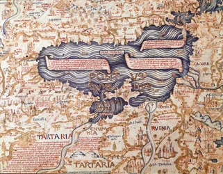 Vista del mar Negro, detalle del mapamundi del hermano camaldulense Maurus (Mauro), 1459, Biblioteca Marciana, Venecia