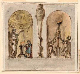 Dibujo, Decoración mural pintada, 1800-1830