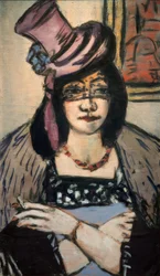 Dama con sombrero y velo