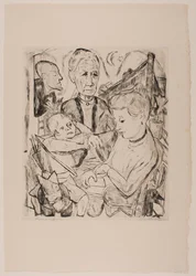 Escena familiar (Familia Beckmann), lámina 2 del portafolio “Rostros”