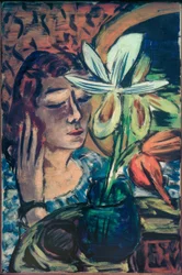 Mujer con orquídea