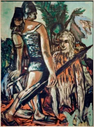 Guerrero y mujer pájaro