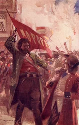 Hugh y Barnaby, frontispicio de "Barnaby Rudge: A Tale of the Riots of Eighty