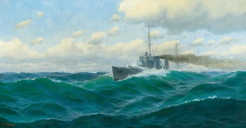 Alemán: Kanonenboot auf hoher See Gunboat on the High Seas