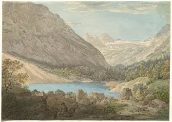 El estanque azul del valle del Rein, cerca de Garmisch