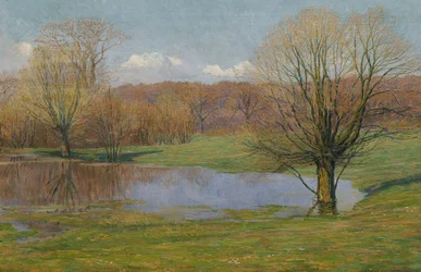 Paisaje de pradera a principios de primavera