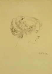 Cabeza de mujer de perfil