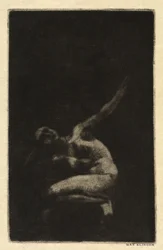 Desnudo femenino en cuclillas