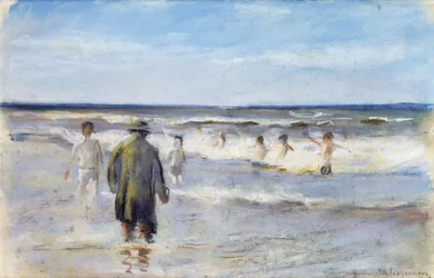 Bañistas en la orilla