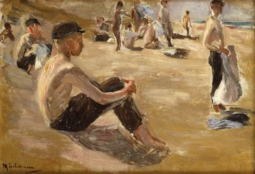 Bañistas (óleo sobre tabla)