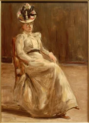 Retrato de una dama sentada en figura completa