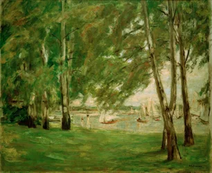 Abedules en la orilla del Wannsee hacia el este