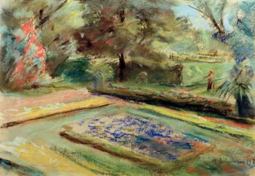 Vista sobre la terraza de flores hacia el noreste